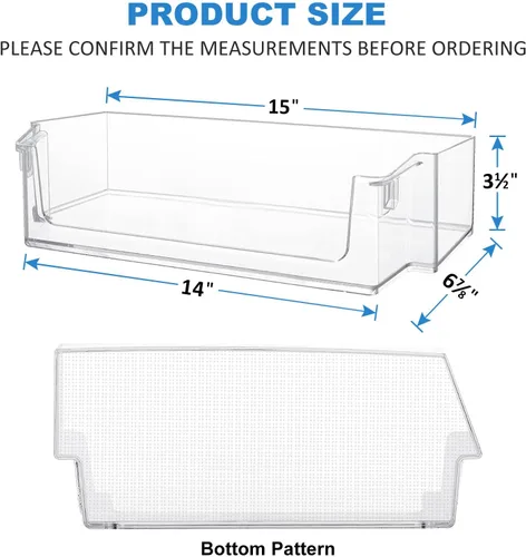 Vista 2 de W11239961 - Contenedor de estante para puerta compatible con refrigerador Whirlpool WRS321SDH WRS311SDH WRS325SDH, reemplaza W10900538 AP6333410