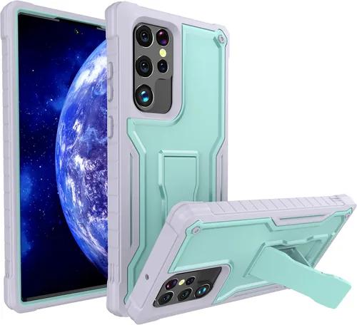 Vista 19 de Funda para Samsung Galaxy S22 5G (solo no es compatible con Plus o Ultra), funda de protección de grado militar con protector de pantalla HD y Negro