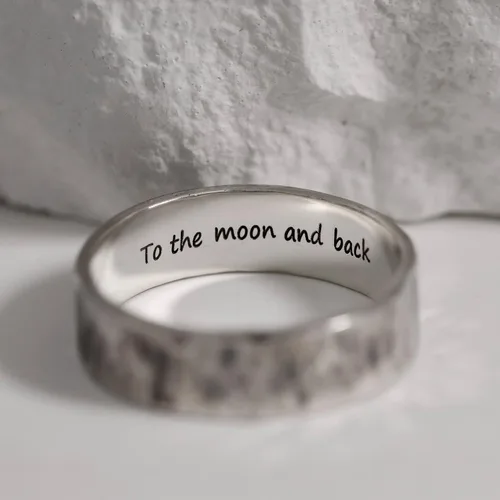 Vista 6 de Personalized Mountain Ring handmade with S925/ Men's Birthday Gift/Unique Promise Ring/Viking Wedding Band/Engraved Engagement Ring