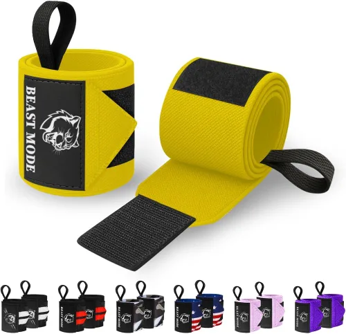 Vista 23 de TECEUM Weightlifting 18" & 12" Wrist Wraps with Thumb Loop – Heavy Duty Wrist Workout Braces for Men and Women – Ideal for Powerlifting, Strength