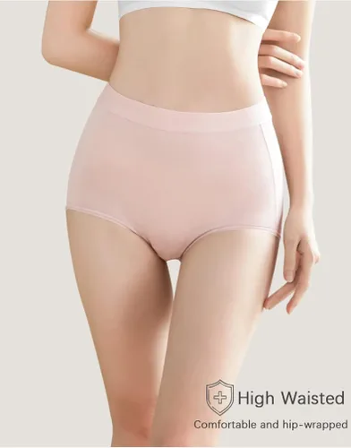 Vista 2 de abandi Ropa interior para mujer, de cintura alta, de algodón, cobertura completa, control de abdomen, paquete de 5