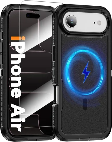 Vista 31 de Funda magnética para iPhone 13/iPhone 14 [compatible con Magsafe] [protector de pantalla de vidrio] [protección de grado militar de doble capa]