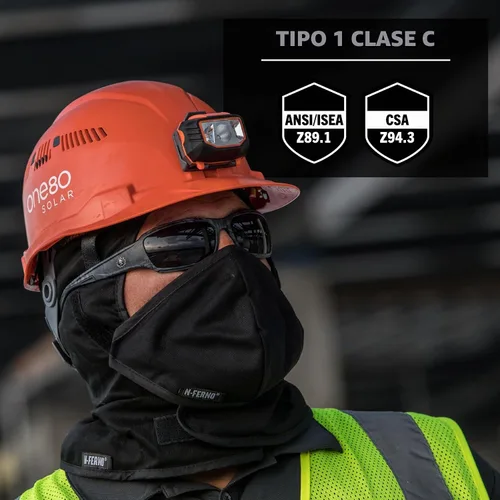 Vista 7 de Casco duro ventilado estilo gorra, con suspensión de trinquete, Clase C, Ergodyne Skullerz 8972, naranja