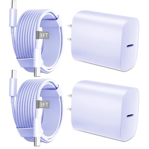 Vista 22 de Cargador para iPhone 16 15 Pro Max de carga rápida, bloque de carga USB C de 20 W para iPhone 16 15 con cable de carga tipo C de 3 metros