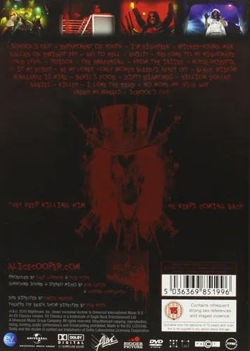 Vista 2 de Alice Cooper - Theatre Of Death - Live At Hammersmith 2009 DVD 2015 Region Free