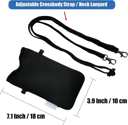 Vista 4 de Tainada Funda Estuche Bolsa de Neopreno para Teléfono para Hombres y Mujeres con Correa Cruzada/Cordón para el Cuello para iPhone 17/16/15 Pro Max