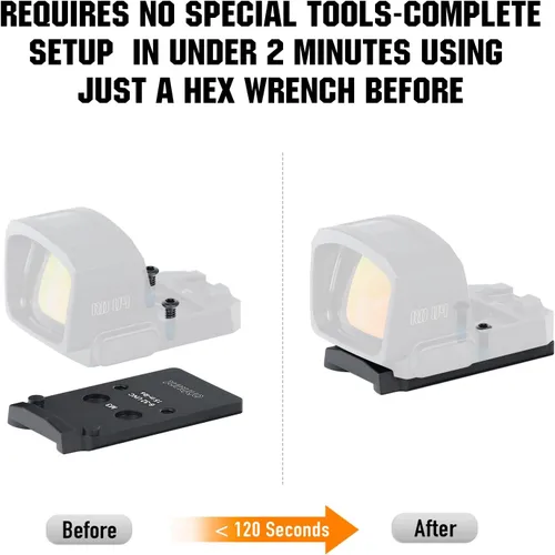 Vista 5 de ohhunt Placa adaptadora óptica compatible con Walther PDP 2.0, compatible con Trijicon RMR/SRO/Holosun 407C/507C/508T