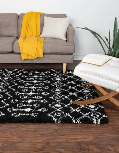 Vista 48 de Unique Loom Moroccan Trellis Shag Collection - Alfombra de área - Meknes (2 pies 2 pulgadas x 3 pies 1 pulgada, rectangular, marrón claro/marfil)
