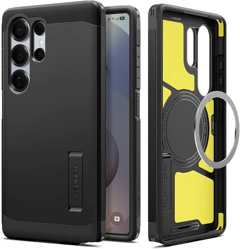 Vista 10 de Spigen Funda para Galaxy S25, Tough Armor MagFit [Kickstand] [Compatible con MagSafe] [Protección de grado militar] - Abyss Green Abyss Verde