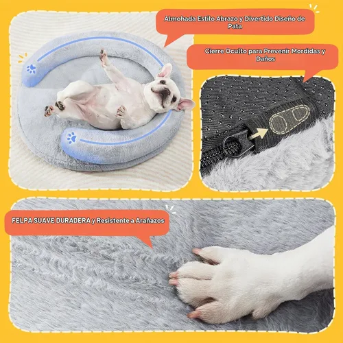 Vista 5 de BurgeonNest - Cama ortopédica para perros grandes, sofá suave impermeable con almohada, cama con respaldo, funda extraíble y lavable, base