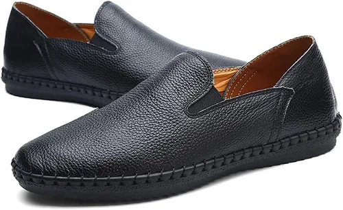 Vista 3 de mitvr Mocasines casuales de cuero para hombre, zapatos suaves para caminar