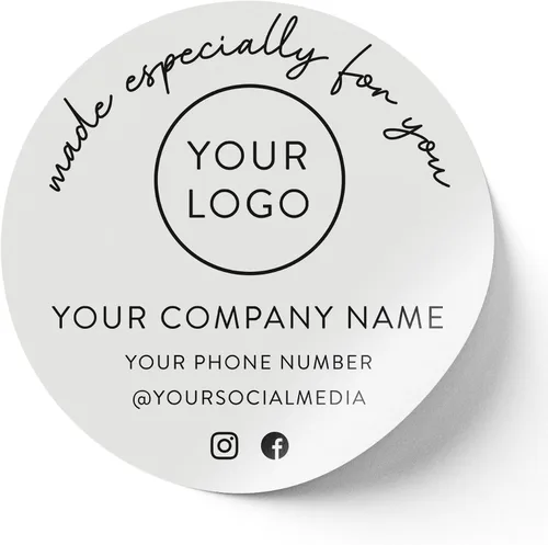 Vista 25 de Calcomanías de vinilo personalizadas con tu imagen, texto, diseño y logotipo. Etiquetas comerciales personalizadas impermeables para embalaje