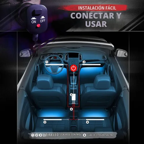Vista 7 de OPT7® Aura, kit de iluminación interior doble fila
