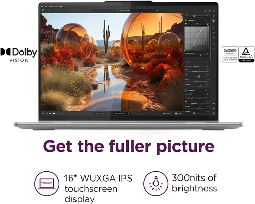 Vista 3 de Lenovo Yoga 7 7i 2 en 1 - Laptop empresarial (pantalla táctil FHD+ de 16 pulgadas, AMD Ryzen 7 7735U (Beat i7-1255U), 16 GB de RAM, SSD de 1 TB