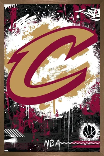 Vista 15 de Trends International NBA Cleveland Cavaliers - Póster de pared con logotipo Maximalist 23 Versión premium sin marco