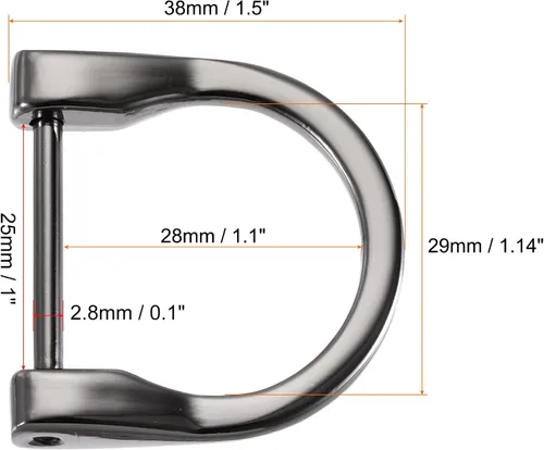 Vista 2 de uxcell Anillos en D de herradura en forma de U, hebilla de grillete atornillada