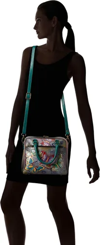 Vista 6 de Anna by Anuschka Cuerpo cruzado mediano de cuero genuino para mujer Arte original pintado a mano Organizador elegante y elegante
