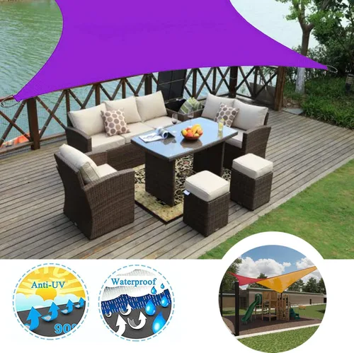 Vista 16 de Toldo tipo vela para exteriores, 6 x 7 pies, vela impermeable con bloqueo UV, tela resistente, protección solar, resistente al viento, grado