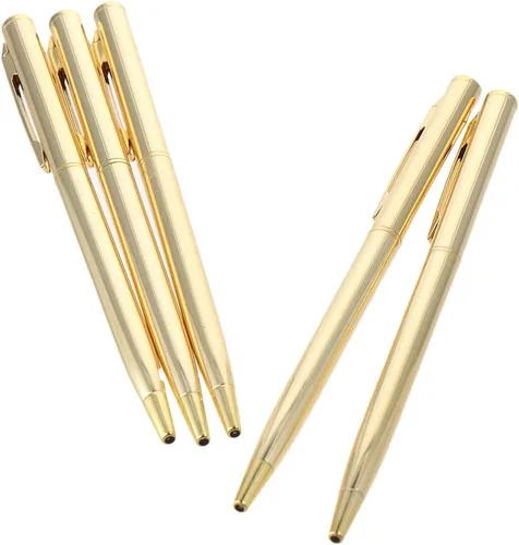 Vista 4 de dohobby 26 bolígrafos retráctiles metálicos delgados, bolígrafos delgados de tinta negra, juego de bolígrafos de metal para suministros de oficina