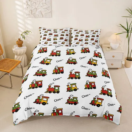 Vista 46 de Feelyou Race Car Duvet Cover Twin Size Boys Girls Speed Sports Car Bedding Set Breathable Soft Racing Comforter Cover 2Pcs Black White Checked Azure