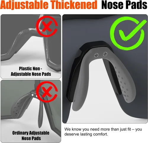Vista 5 de Lentes de sol deportivos polarizados para hombres y mujeres, lentes de sol envolventes para correr, ciclismo, béisbol, pesca, golf, senderismo