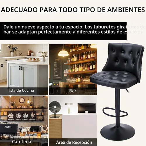 Vista 7 de FIRAVOE Juego de 2 taburetes giratorios de cocina, altura ajustable de 25 a