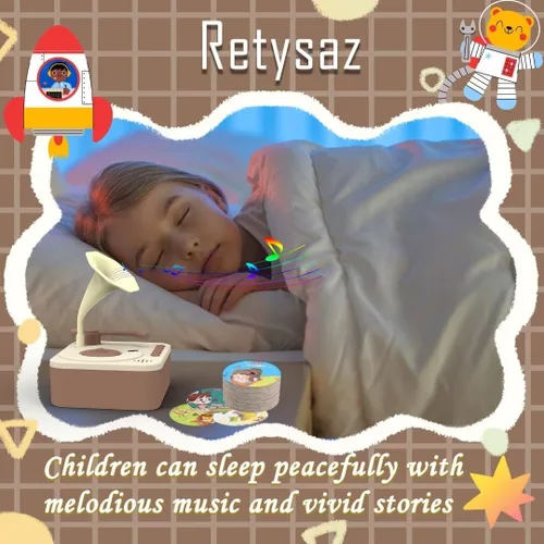 Vista 6 de Fonógrafo para niños con 96 tarjetas, reproductor de música de cuentos para niños de 3 a 12 años, juguete sensorial musical para niños y niñas