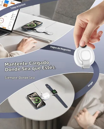 Vista 7 de Cargador inalámbrico MagSafe 3 en 1 para dispositivos Apple, estación