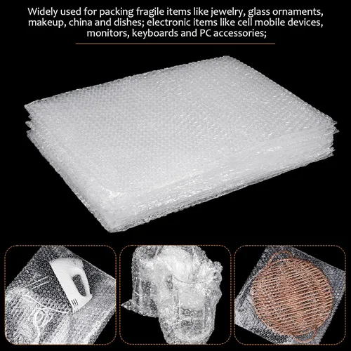 Vista 7 de 20 bolsas transparentes de burbujas, bolsas grandes de burbujas de 14 x 18 pulgadas para envío, doble bolsa de amortiguación de burbujas a prueba