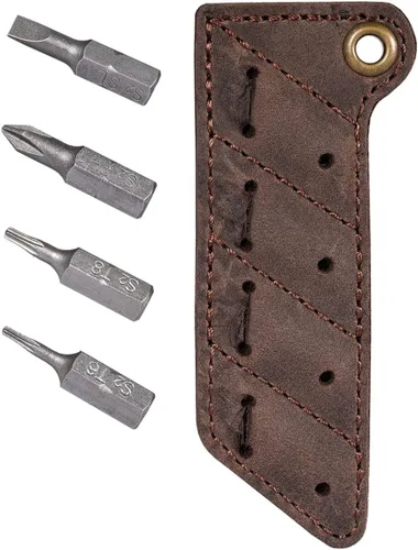 Vista 10 de KeyUnity KA06 - Organizador de puntas de tornillo de piel Bolsillo para soporte de puntas de destornillador Bolsa de juego de brocas cosidas a