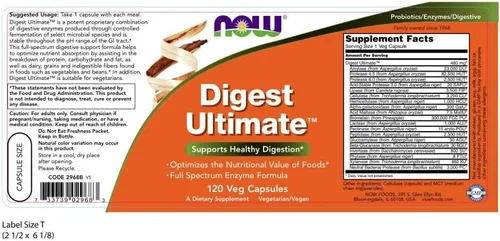 Vista 2 de NOW Foods Digest Ultimate, 120 cápsulas vegetales