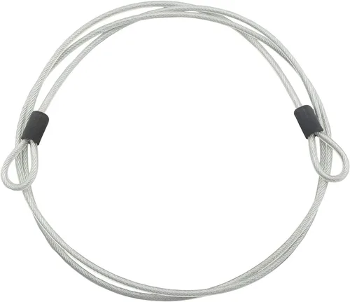 Vista 5 de WANLIAN Cable de acero de seguridad, cable de bloqueo, cable de bloqueo flexible de acero trenzado de doble bucle, plateado, 78.7 in de largo