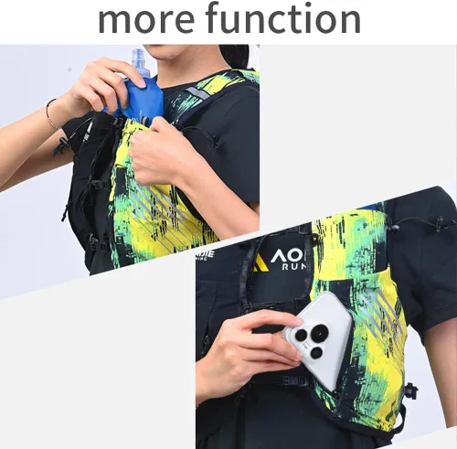 Vista 6 de YOUGLE Chaleco de hidratación para correr, mochila ligera de hidratación para hombres de 10 litros para carreras de maratón de trail running