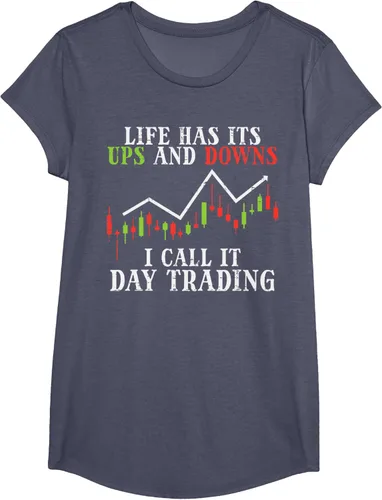 Vista 12 de Life Ups And Downs Day Trading Crypto Stock Market Trader T-Shirt, Negro