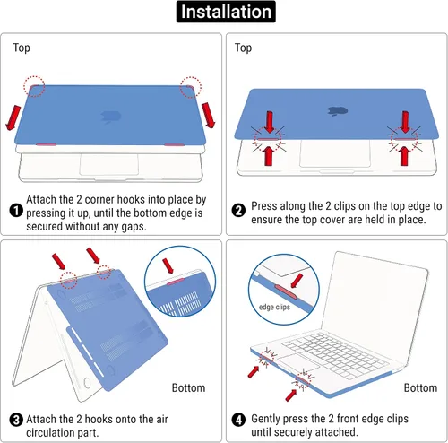 Vista 6 de IBENZER - Carcasa rígida de tacto suave para MacBook Pro de 13 pulgadas con Touch Bar y Touch ID, con funda de teclado y adaptador Type C