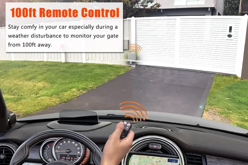 Vista 5 de Blütezeit Abridor automático de puerta corredera de 1800 libras, motor de accionamiento de estante de 370 W con 2 controles remotos y sensor