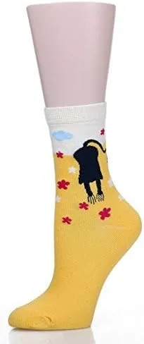 Vista 3 de Leotruny - Calcetines coloridos con estampado bonito de gatos y caja de regalo para mujer
