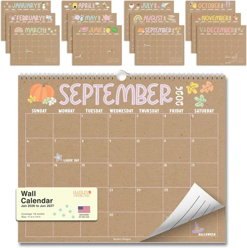 Vista 10 de 2026 Calendar Wall - 2026 Wall Calendar Large for School, Home & Office