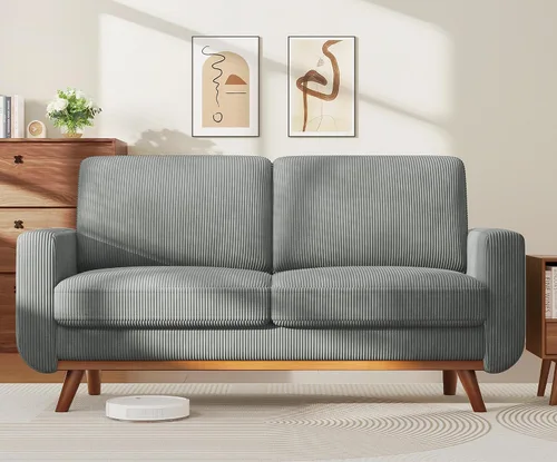 Vista 71 de Vesgantti Sofá modular en forma de U de 119 pulgadas, sofá modular de pana con asiento profundo y soporte de resortes, sofá convertible con 2 Beige