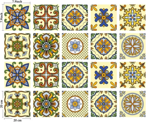 Vista 37 de Azulejos Adhesivos Despegar y Pegar Estilo Azulejo Español Portugués para Salpicadero Juego de 20 piezas (3.9_B)