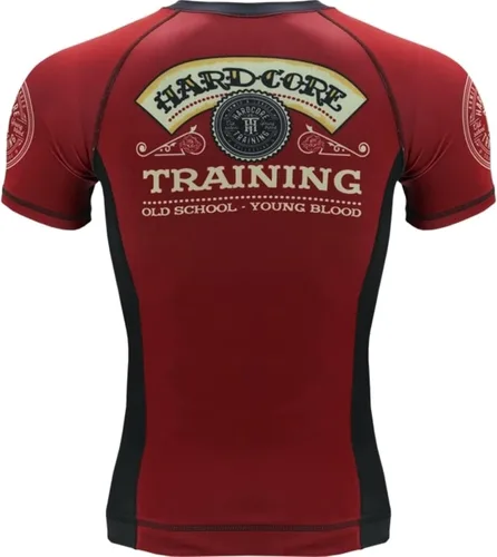 Vista 2 de Hardcore Training Guardia de erupción de compresión para hombre, manga corta, MMA, Jiu Jitsu No-Gi, apretada, BJJ Grappling, capa base de combate
