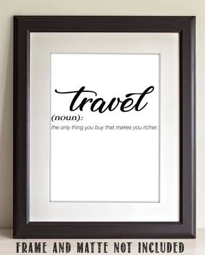 Vista 6 de Travel - The Only Thing You Buy That Makes You Richer - Póster artístico inspirador para decoración del hogar, aventura y cita de exploración, gran