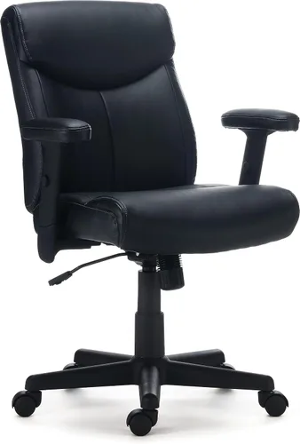 Vista 7 de Staples Silla ergonómica de piel sintética, ajustable, giratoria