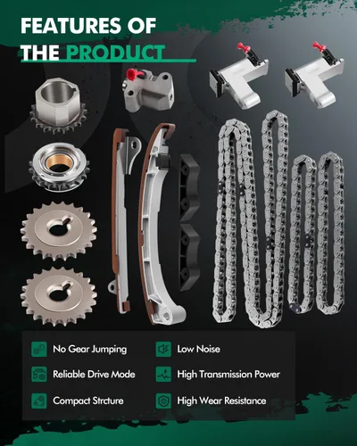 Vista 5 de SCITOO TKTO050 TK167 Juego de cadena de distribución del motor que reemplaza para Toyota Tacoma Tundra 4Runner FJ Cruiser 4.0L