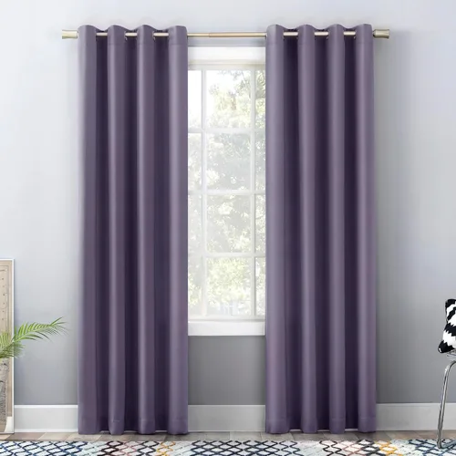 Vista 25 de Sun Zero Barrow - Juego de 2 paneles de cortinas con ojales, ahorro de energía, gris acero, 54 pulgadas de ancho x 63 pulgadas de largo (2 paneles)