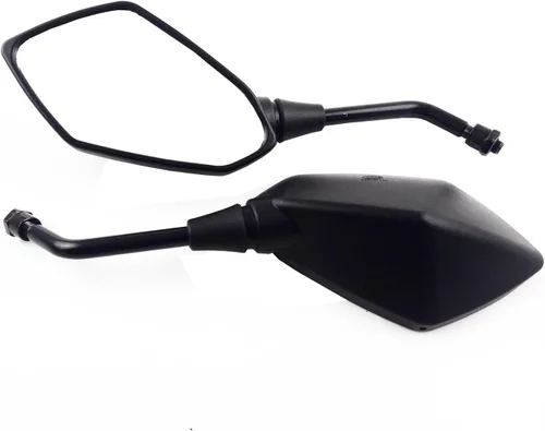 Vista 5 de Espejo retrovisor universal para motocicleta, ojo de halcón, lateral, con perno de 10 mm, abrazadera de montaje en manubrio de 7/8 pulgadas