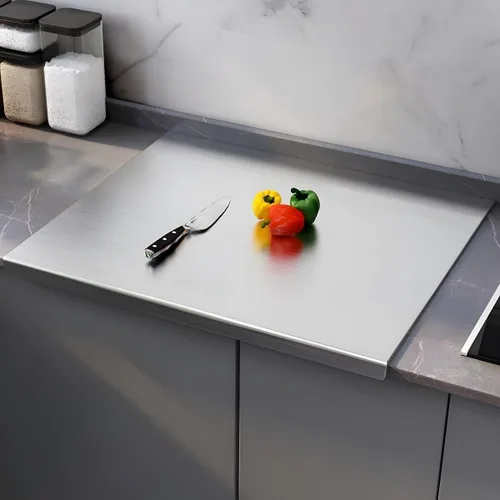 Vista 7 de Tablas de cortar de acero inoxidable 316, tablas de cortar para cocinas, tabla de cortar grande, esta tabla de cortar de cocina mide