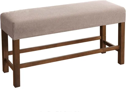 Vista 15 de Fundas rectangulares elásticas para banco y sillas de comedor, tela jacquard suave, extraíble y lavable, protector de asiento antipolvo para sala