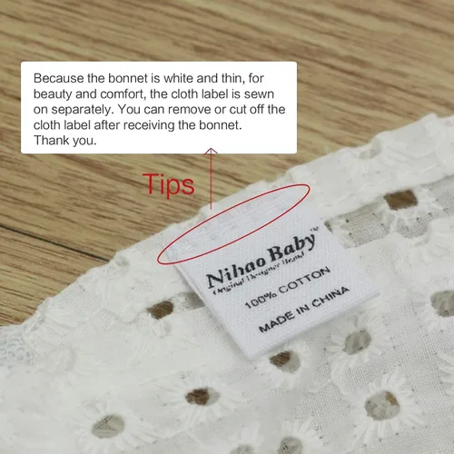 Vista 5 de Gorro de encaje blanco para bebé, gorro de verano para niña recién nacida, Blanco