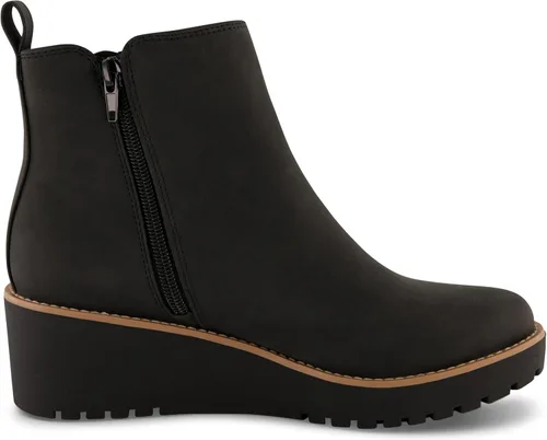 Vista 4 de CUSHIONAIRE Botas de cuña Ilena para mujer + espuma viscoelástica, anchos disponibles, Negro